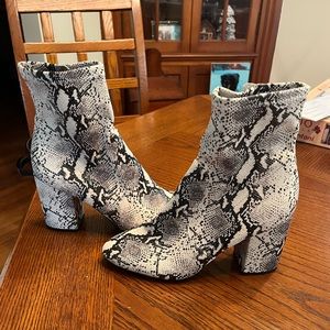 Never been worn madden girl snake skin boots